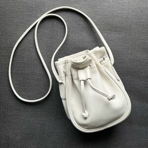 Rare Vintage Coach Marble Bag Drawstring Bucket Crossbody Bag White 4031